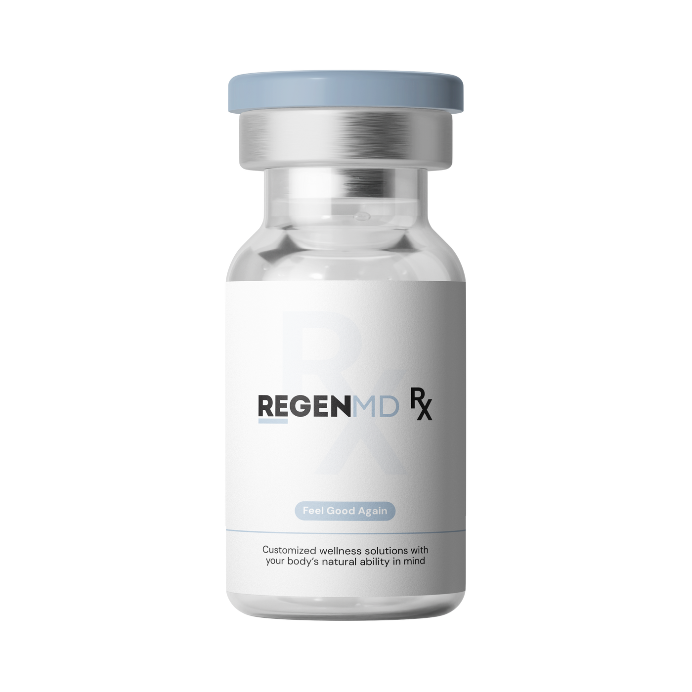 RegenMD branded peptide vial with transparent background.